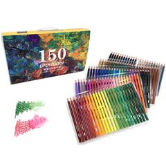 цветные карандаши 150 цветов BRUTFUNER акварельные, скетчинг чемодан с ручкой