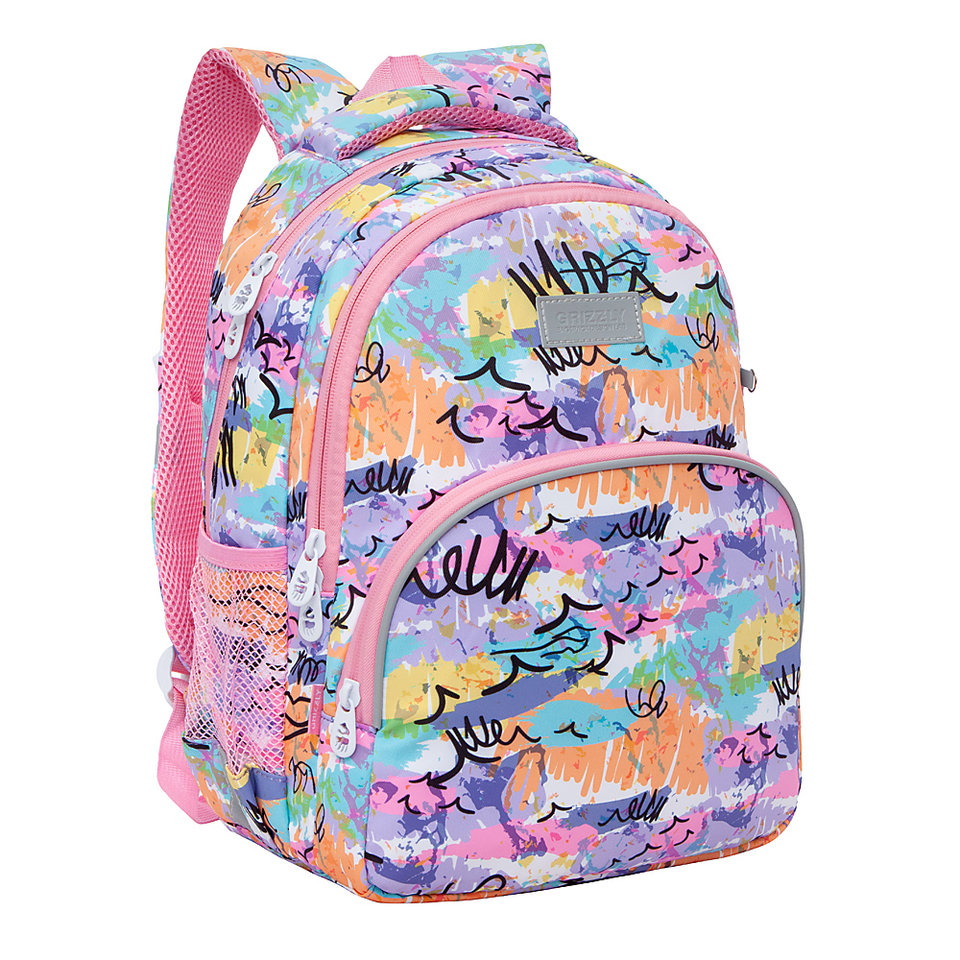 рюкзак для девочки RG-160-10/1 абстракция Grizzly
