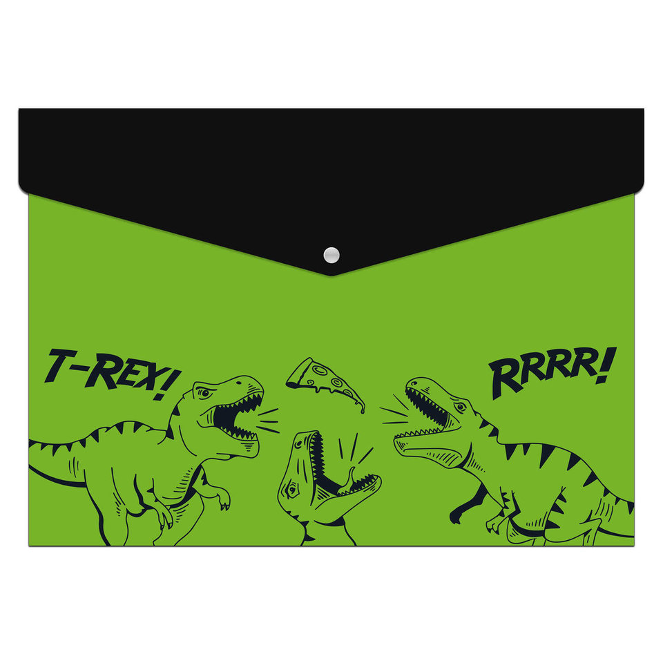 папка-конверт на кнопке А4 Динозавр 56608