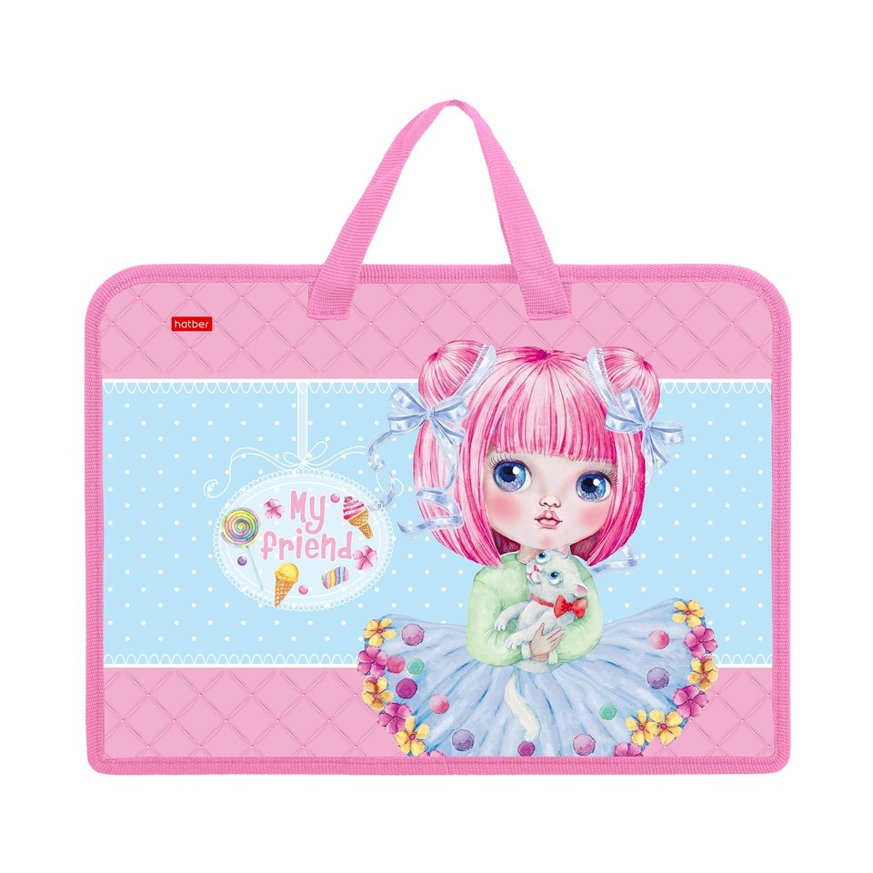 папка для тетрадей А4 с ручками Куколка пластик AMn 65068 Hatber