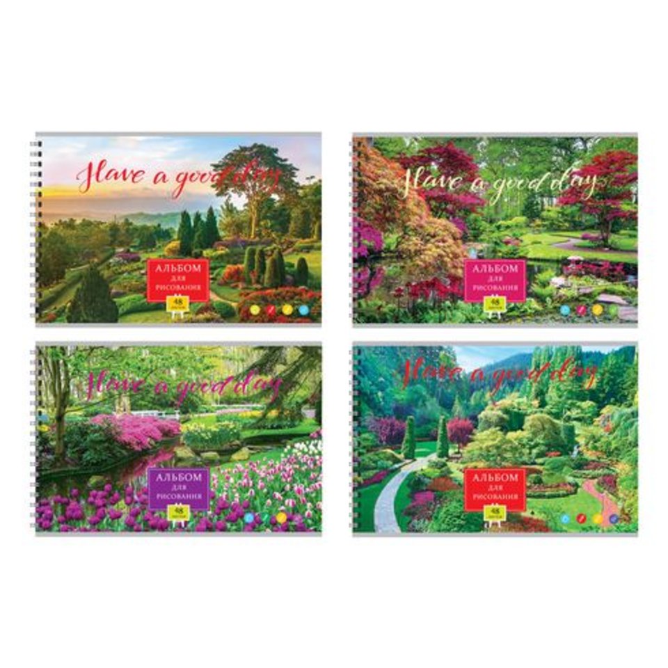 альбом для рисования 48 листов "Романтичный пейзаж" на гребне 7534 BG
