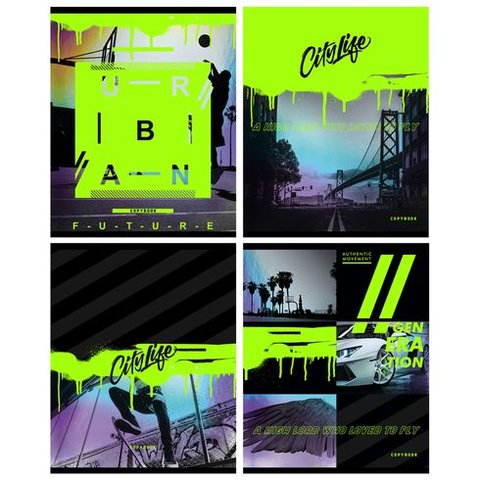 тетрадь 48 листов Urban neon в клетку 9496 BG