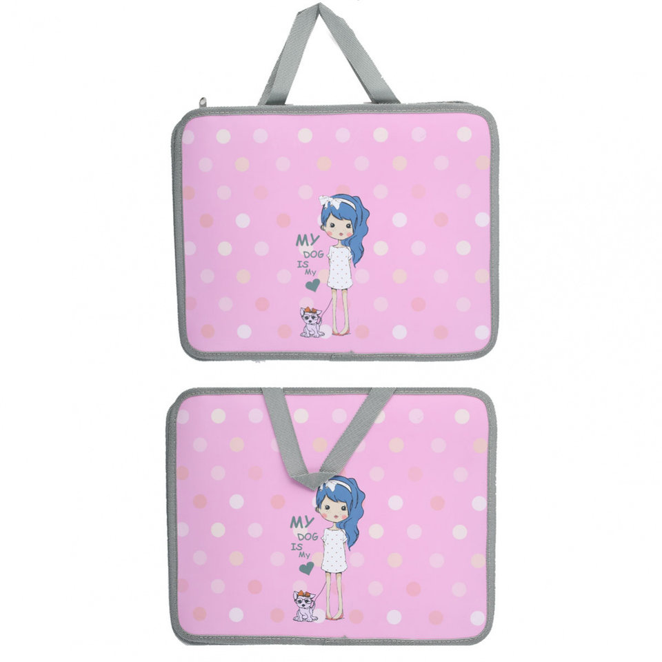 папка для тетрадей А4 с ручками Girl with puppy пластик 205728