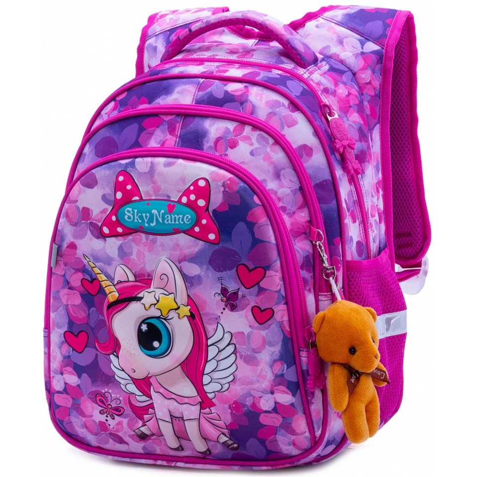 рюкзак для девочки с брелком мишкой R2-173