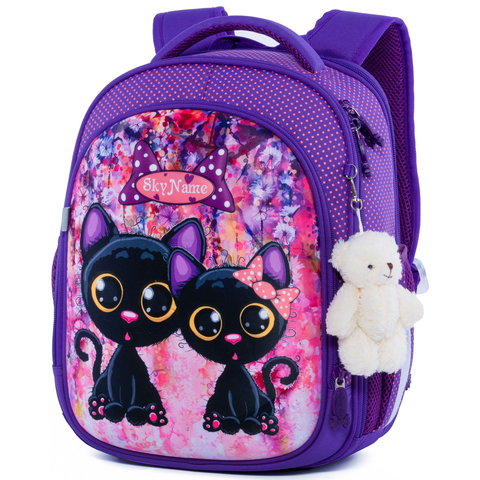 рюкзак для девочки с брелком мишкой R4-405