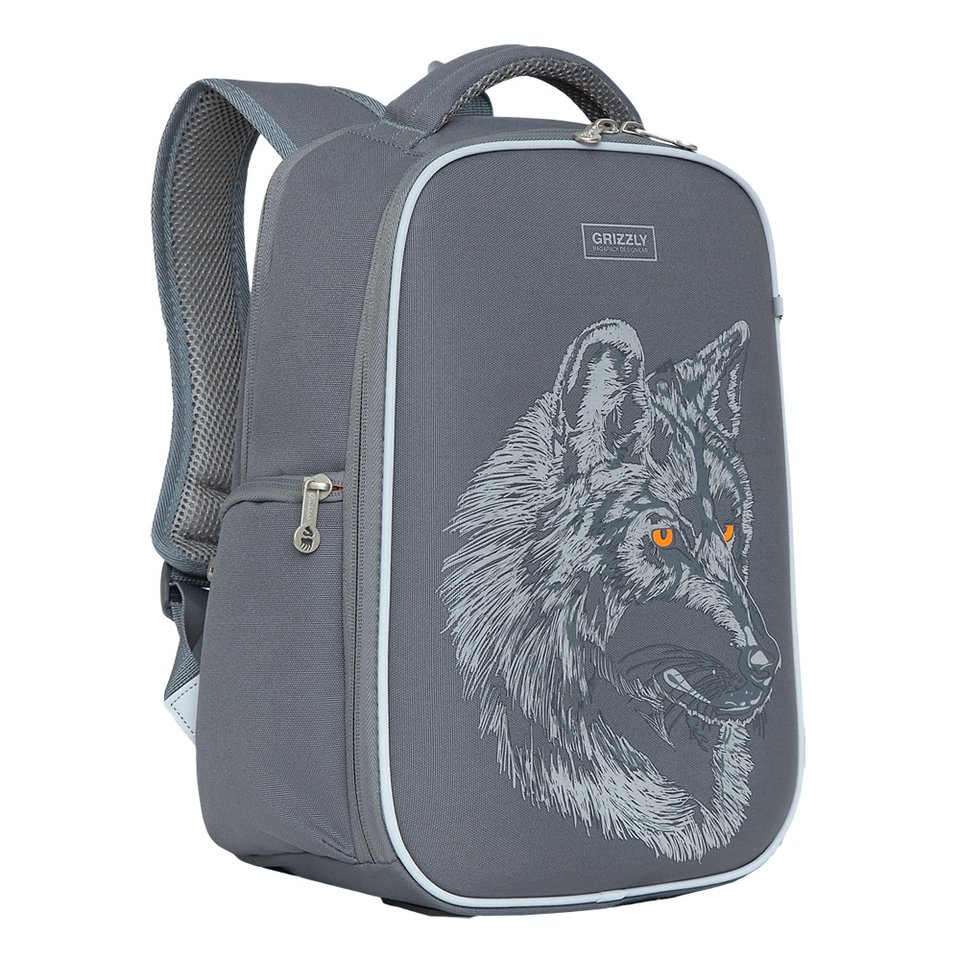 рюкзак для мальчика RB-153-4/2 серый Grizzly