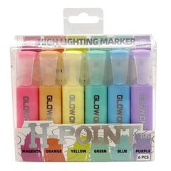 набор выделителей скошенный 6цв pastel dm-242/dv12545-6