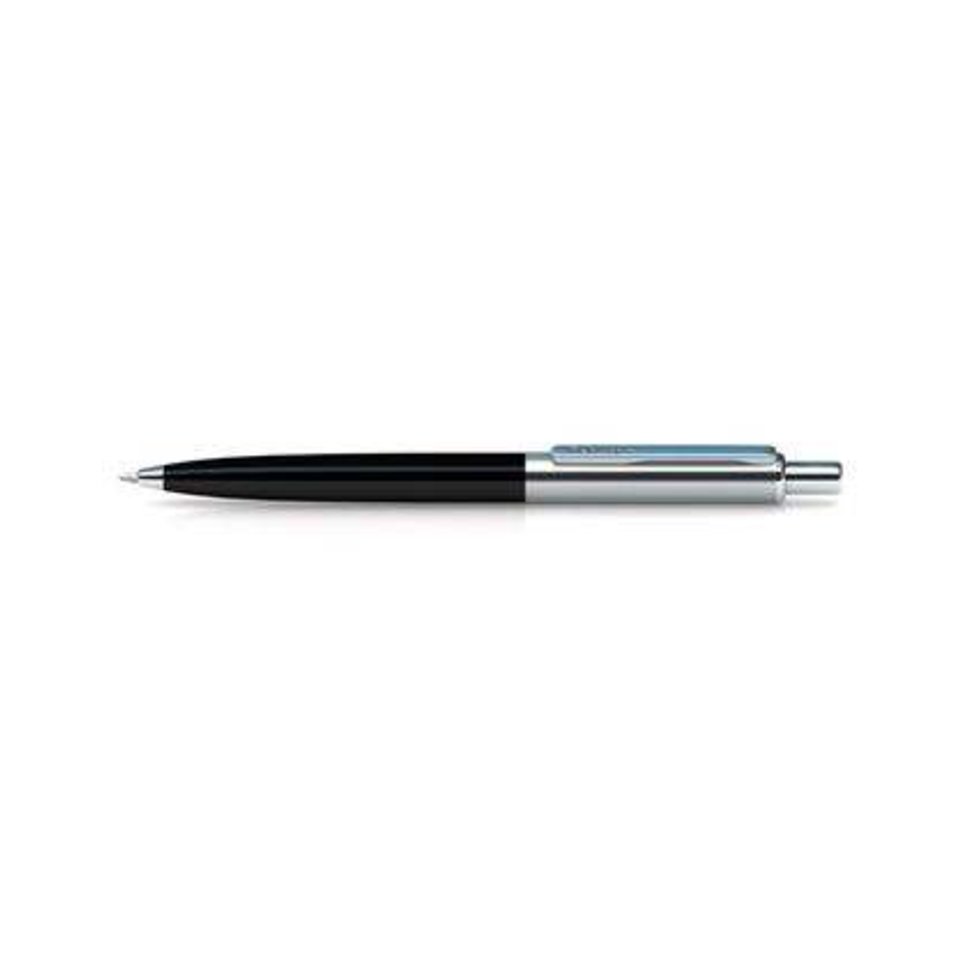 ручка шариковая Berlingo Silver Arrow черный хром цвет корпуса, пластиковый футляр