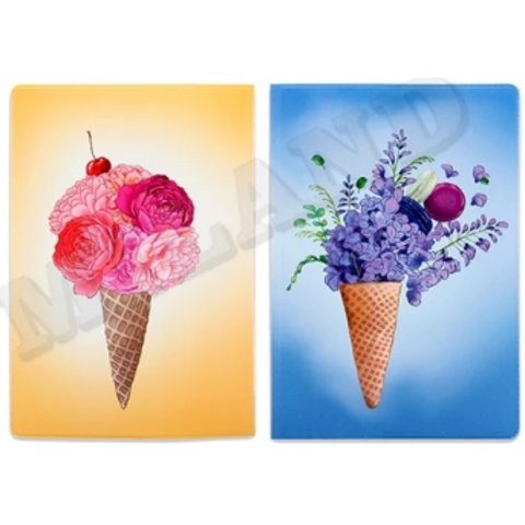 обложка для паспорта Рожок с цветами ПВХ оп-2323