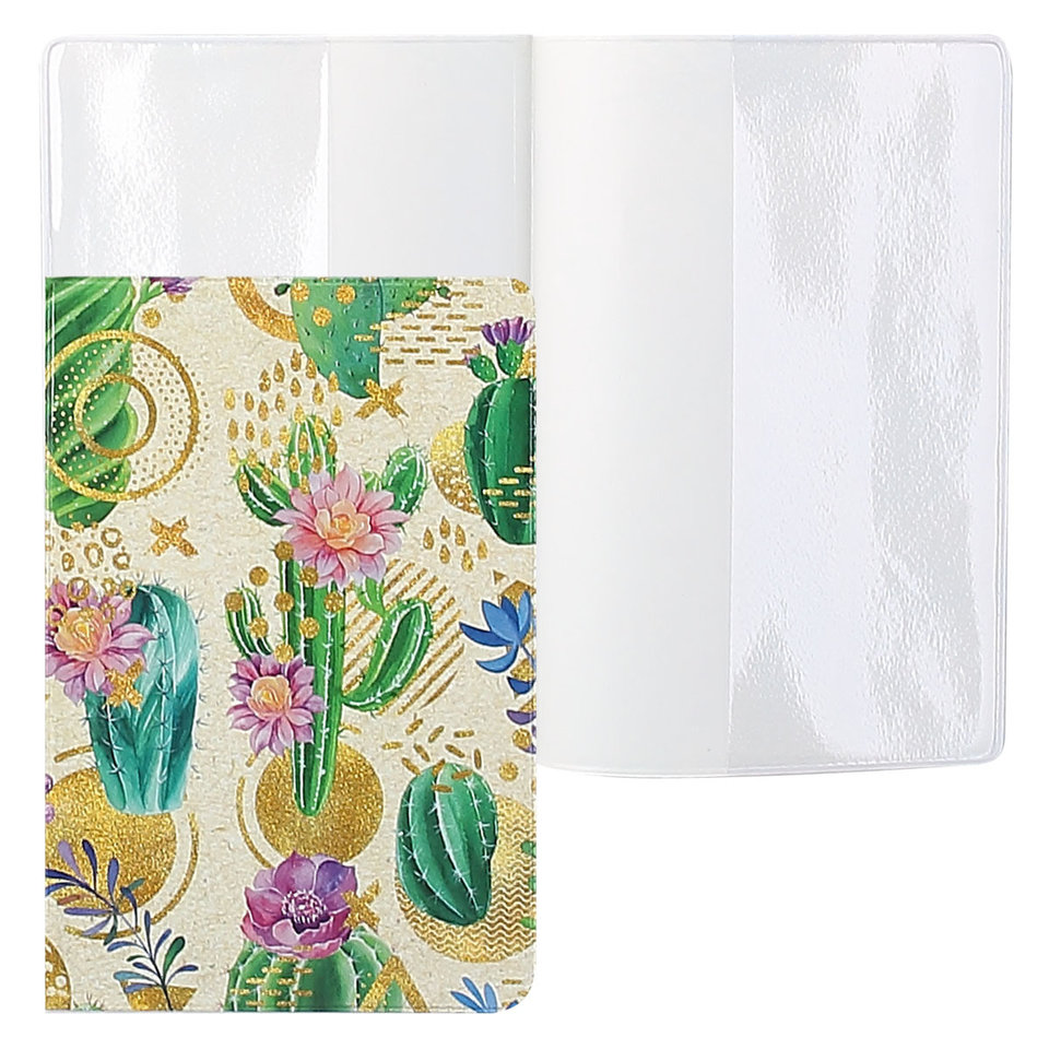 обложка для паспорта Кактусы ПВХ оп-2325