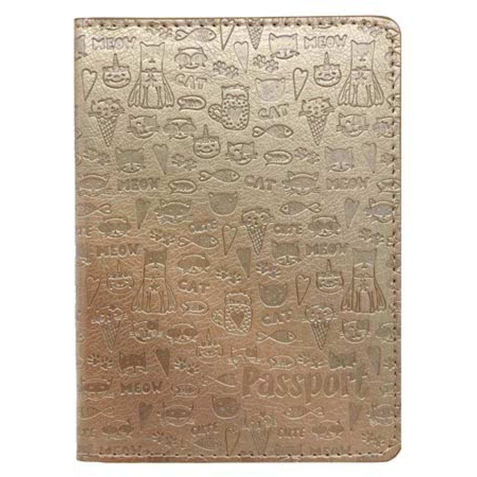 обложка для паспорта Котики золото ce-6017 (нм)