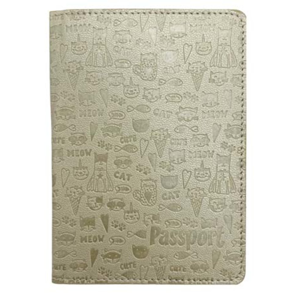 обложка для паспорта Котики светло-желтая ce-6020 (нм)