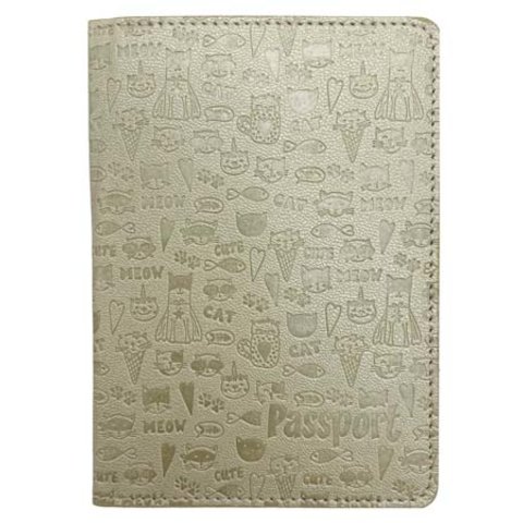 обложка для паспорта Котики светло-желтая ce-6020 (нм)