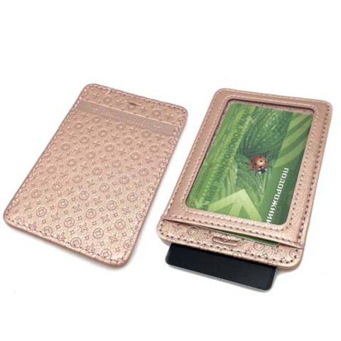 обложка для пропуска Орнамент розовая золото 2 кармана ce-6005