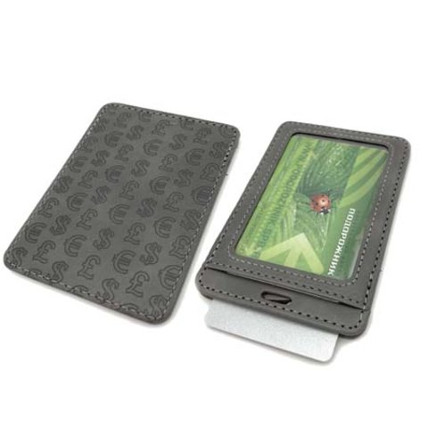 обложка для пропуска Валюта серая 2 кармана ce-6012