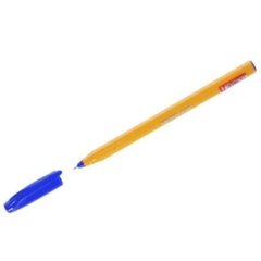 ручка шариковая Cello Trima-21b желтый корпус игловидный наконечник 6326 синяя