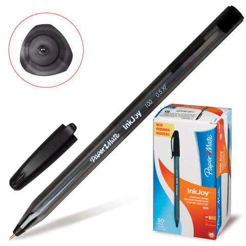 ручка шариковая Paper Mate Ink Joy 100 масляные чернила трехгранная s0960890 черная