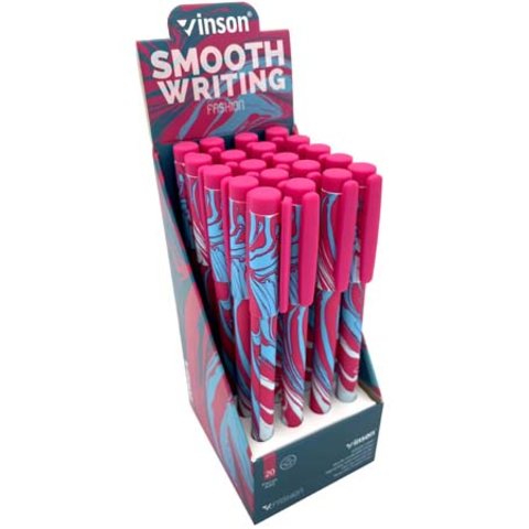 ручка шариковая Vinson Розовые Брызги игловидный наконечник cf-68