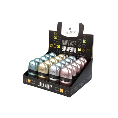 точилка пластиковая Lorex Multi Bindbending 1 отверстие контейнер ластик lxsrmu-mb