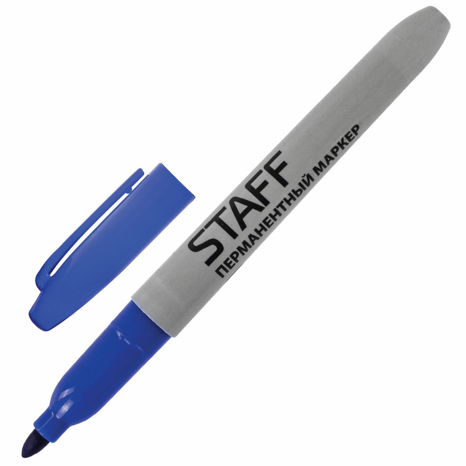 маркер перманентный круглый наконечник 1мм 1-3мм Staff синий 151234