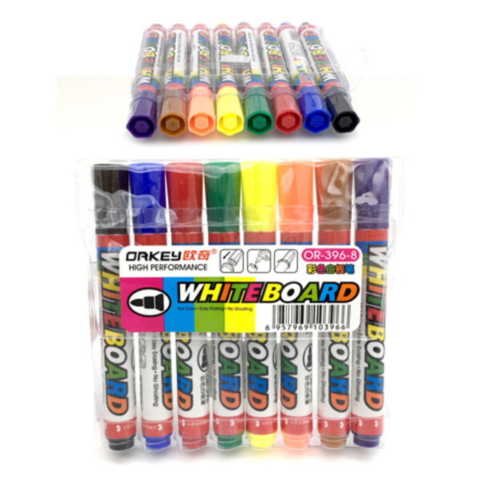 маркеры для доски набор 8 цветов круглый наконечник Orkey cb-436