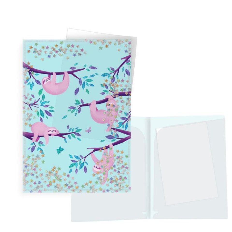 папка с файлами А4 2 уголка Ленивцы 50960