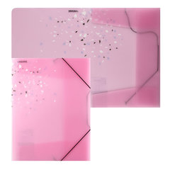 папка на резинке А4 пластик 0.4мм Crystal dream 3070900 прозрачная розовая