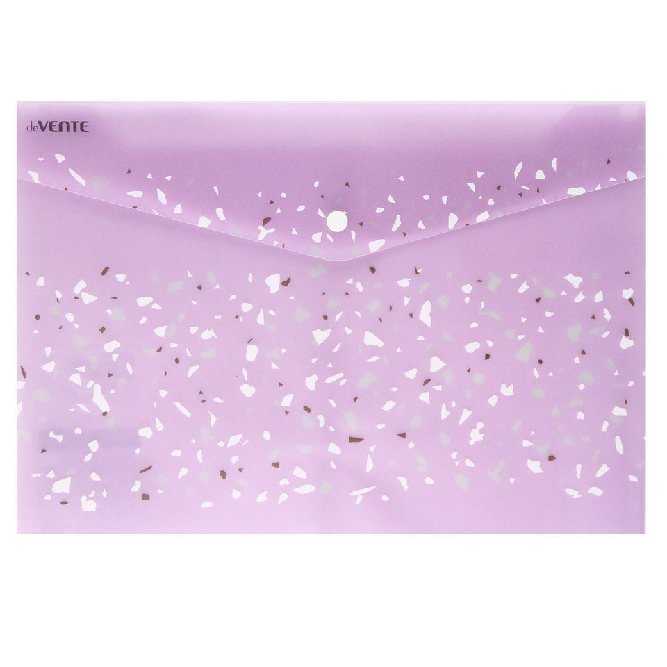 папка-конверт на кнопке А4 с рисунком Crystaldream deVente 180мкм полупрозрачная сиреневая 3071972