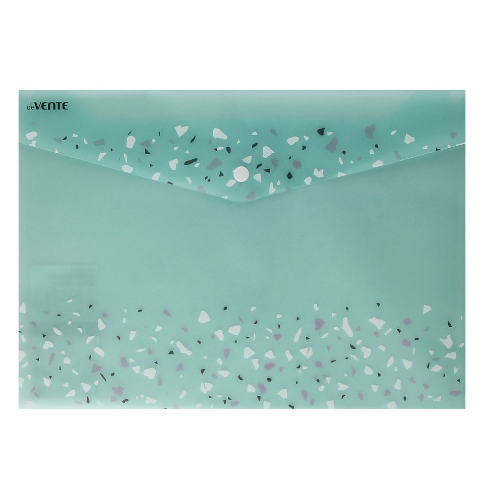 папка-конверт на кнопке А4 с рисунком Crystaldream 180мкм полупрозрачная бирюзовая 307197