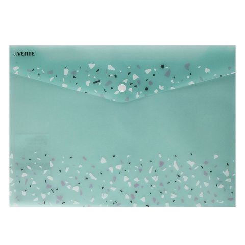 папка-конверт на кнопке А4 с рисунком Crystaldream 180мкм полупрозрачная бирюзовая 307197