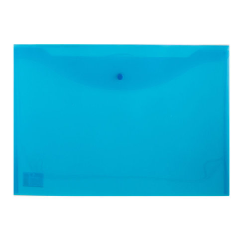 папка-конверт на кнопке А3 0.18мм полупрозрачная синяя deVente 3071927