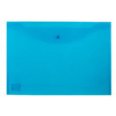 папка-конверт на кнопке А3 0.18мм полупрозрачная синяя deVente 3071927
