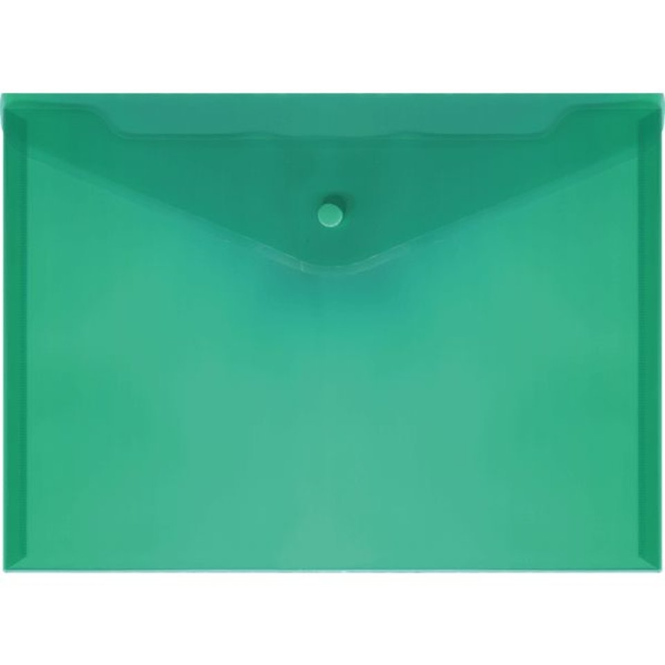 папка-конверт на кнопке А4 0.18мм полупрозрачная зеленая deVente 3071408