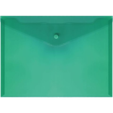 папка-конверт на кнопке А4 0.18мм полупрозрачная зеленая deVente 3071408