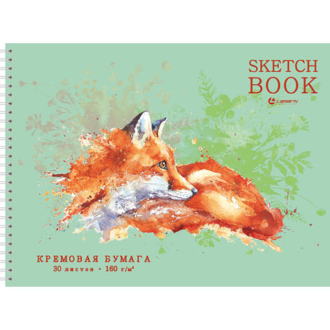скетчбук А4 30 листов Лисица 180г/м2 на гребне 33149