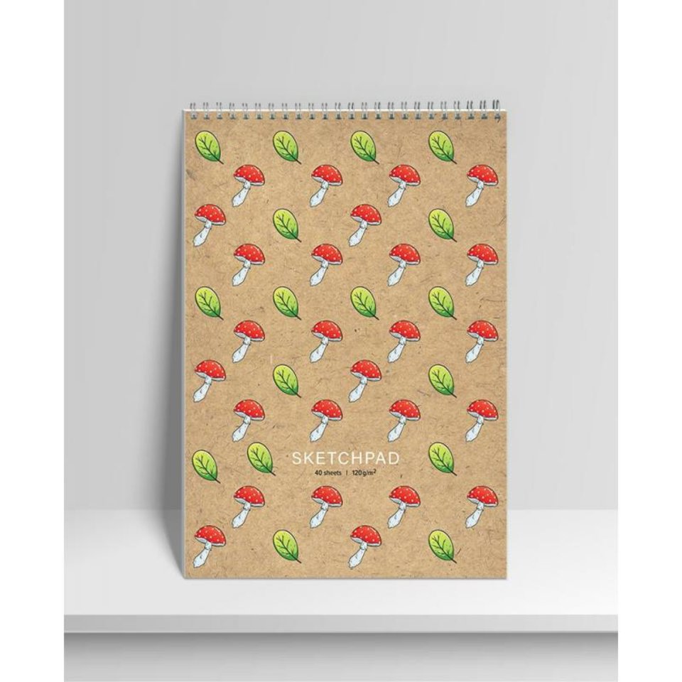 скетчбук А4 40 листов Грибы на гребне 120г/м2 еас-10755