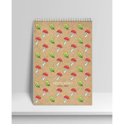 скетчбук А4 40 листов Грибы на гребне 120г/м2 еас-10755