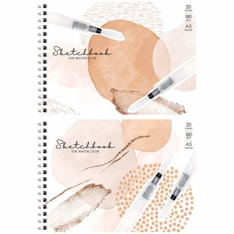 скетчбук А5 20 листов Soft color 180г/м2 на гребне 35489 (310679)