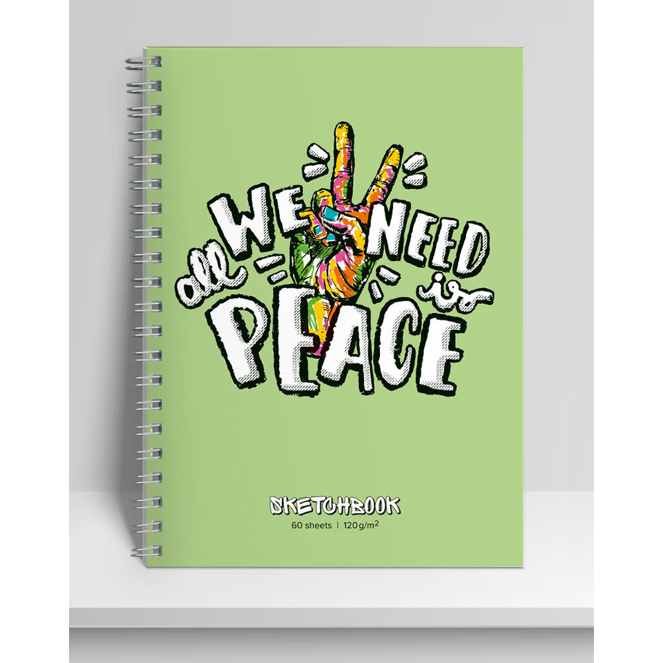 скетчбук А5 60 листов Всем мир на гребне 120г/м еас-10729