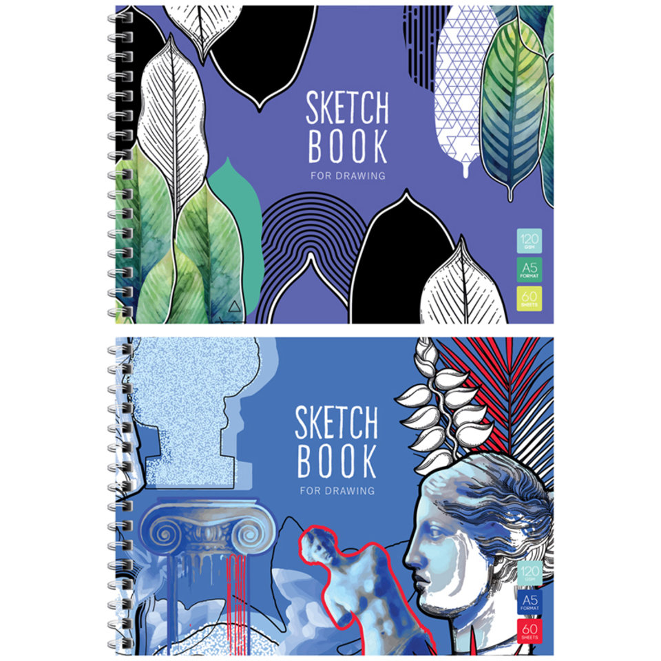 скетчбук А5 60 листов "Искусство в деталях" 120г/м2 на гребне 35497 (310683)