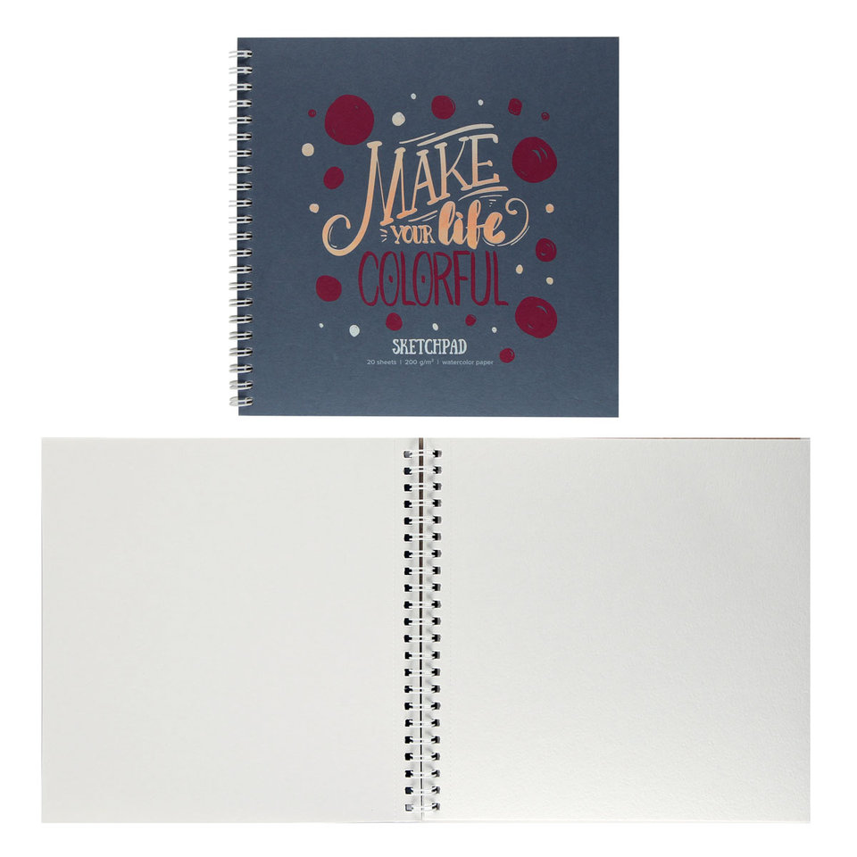 скетчпад А5 20 листов квадратный розовый мел на гребне 200г/м2 еас-10710