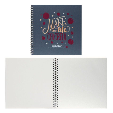 скетчпад А5 20 листов квадратный розовый мел на гребне 200г/м2 еас-10710