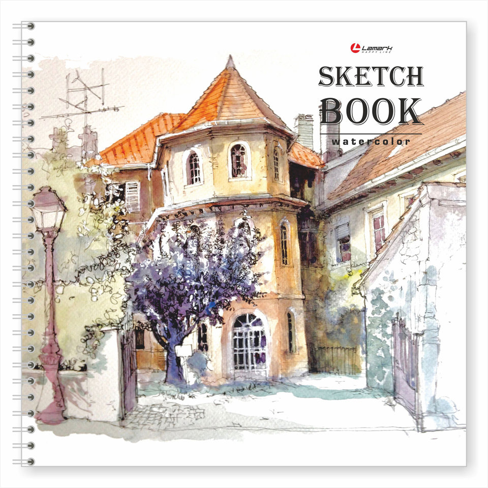 скетчбук А5 30 листов квадратный 200х200 Сказочный дом 200г/м2 на гребне 22910