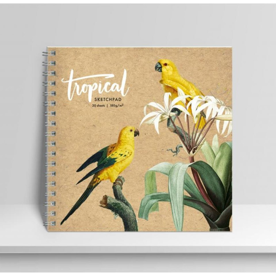 скетчпад А5 30 листов квадратный Тропические Птицы на гребне 180г/м2 еас-10746