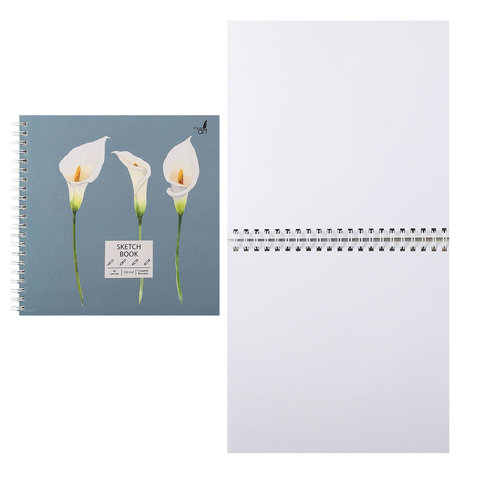скетчбук А5 40 листов квадратный Флористика 120г/м2 тсм404865