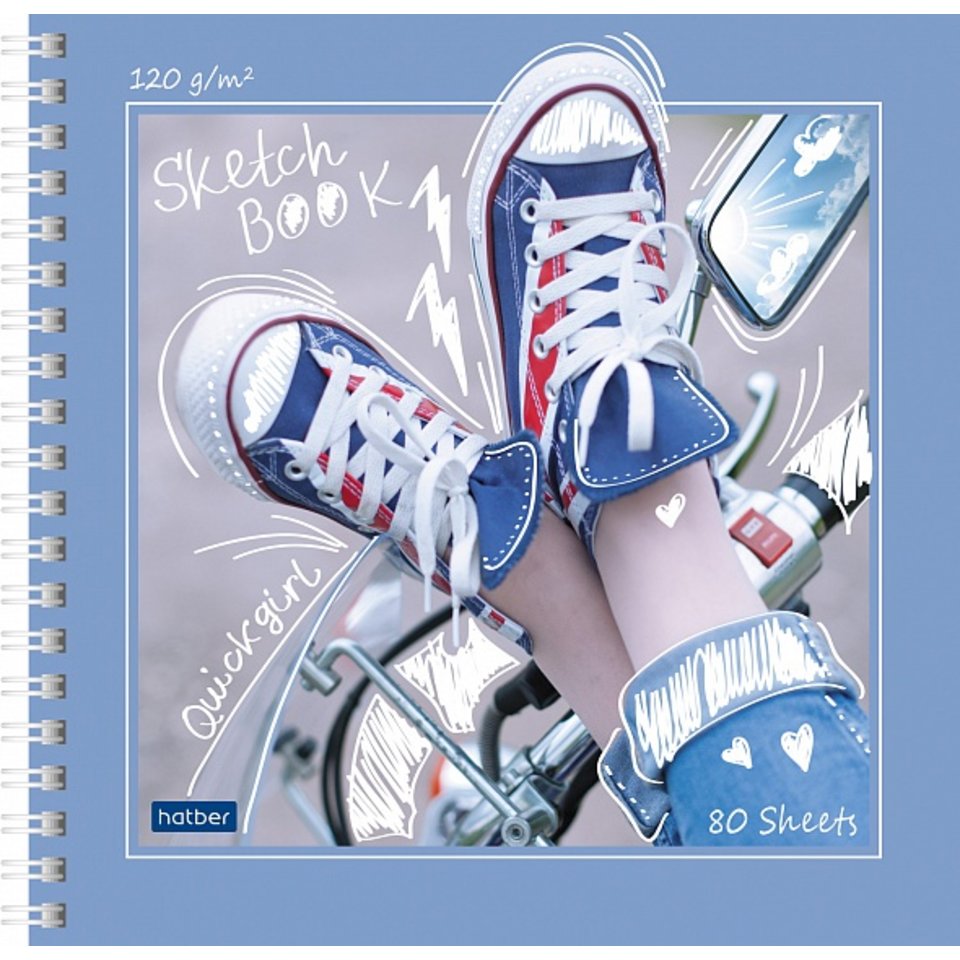 скетчбук А5 квадратный 60 листов Кеды 210х210 на гребне 17198 (049286)