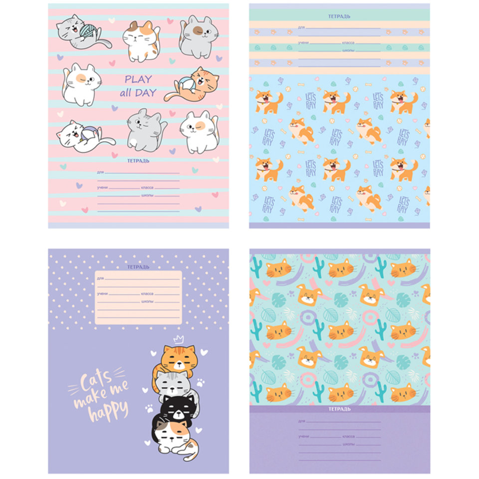 тетрадь 12 листов цветная Давай играть в косую линейку 8896 bg
