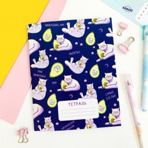 тетрадь 18 листов SWEETCAT Авокадное Мур трк-184 в клетку