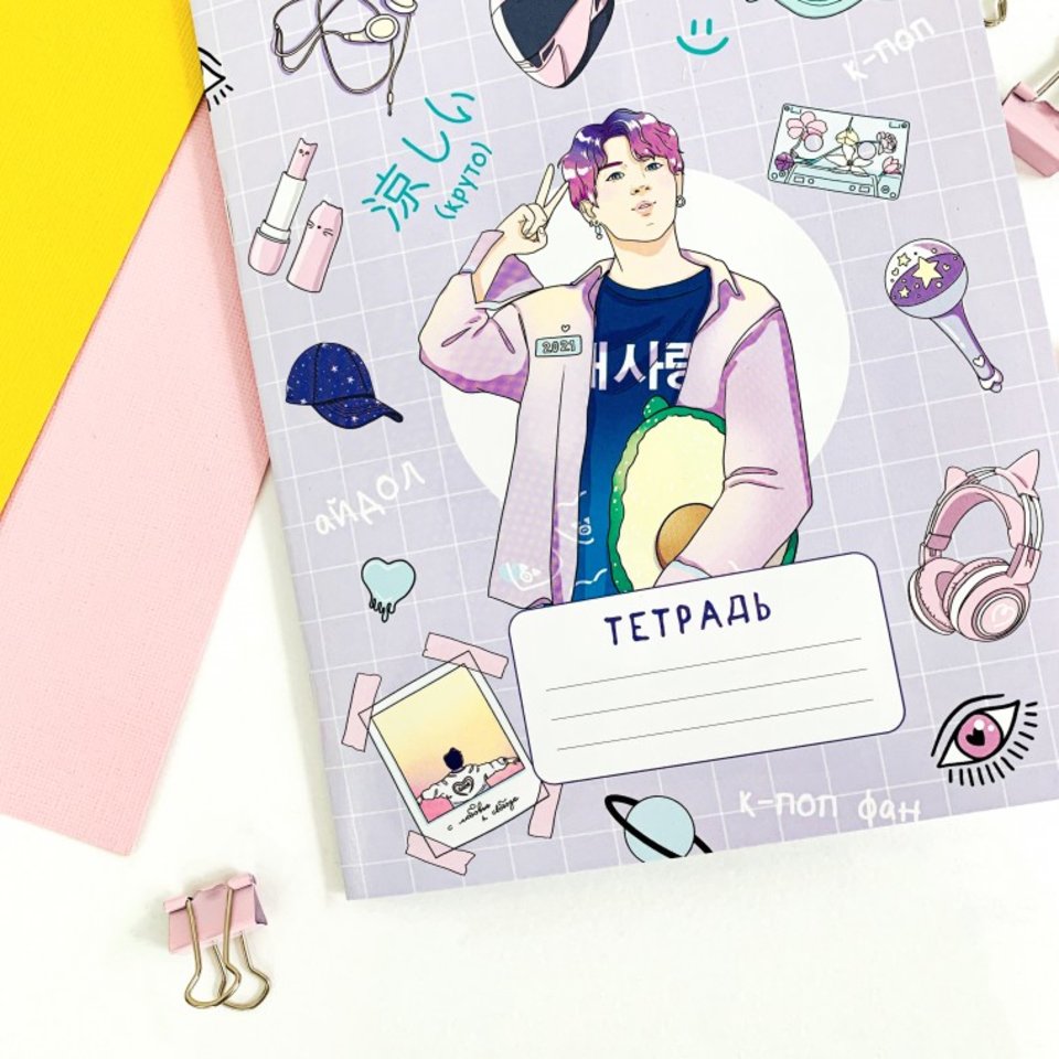 тетрадь 18 листов SWEETCAT К-поп круто трк-181 в клетку