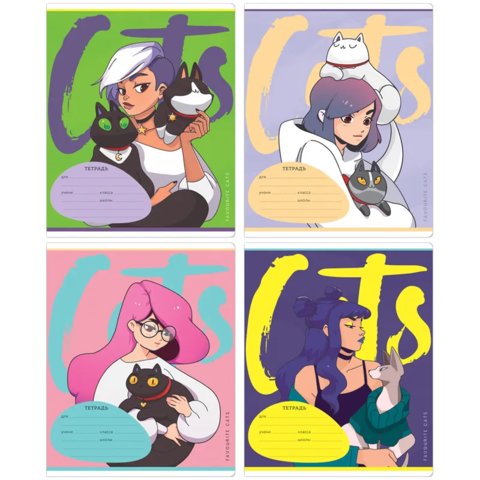 тетрадь 18 листов Cats в клетку n5c18-33225 309919